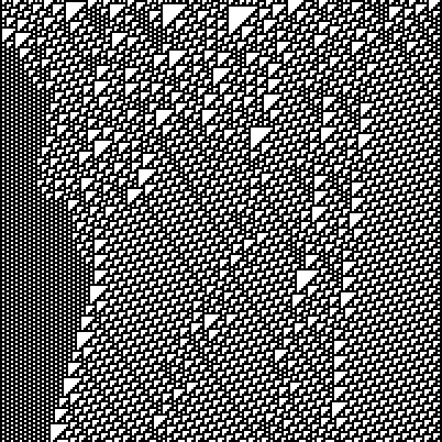 A rule-110 cellular automaton. Rule 110 has been shown to be Turing-complete.
