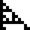 10 time steps of a rule-60 cellular automaton as generated in the code above.