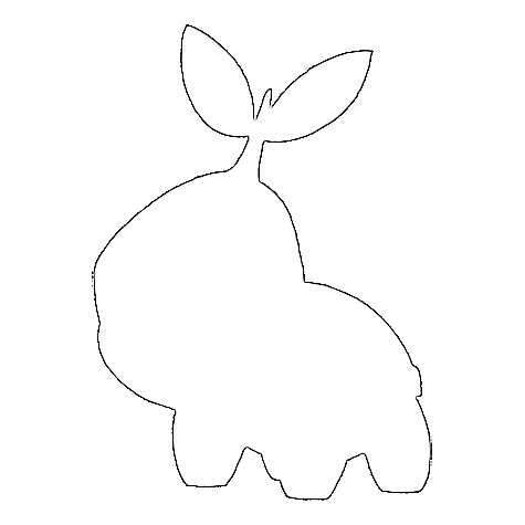 An outline of the Turtwig drawing caused by trying to run edge detection with the alpha channel