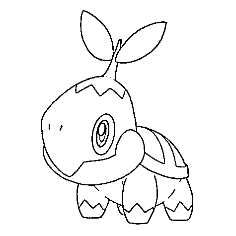 Line art of the Turtwig drawing generated by the website
